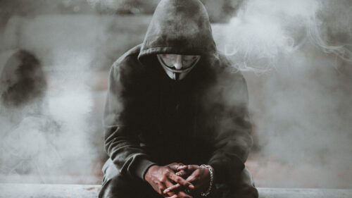 Man Black Hoodie Anonymus Wallpaper For Pc
