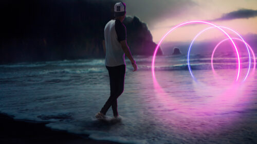 Neon Path Bech Boy Wallpaper Free Download
