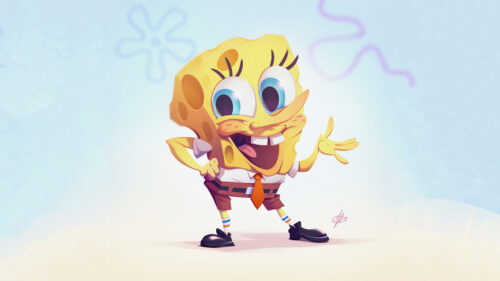 SpongeBob 4k Art Wallpaper For Desktop
