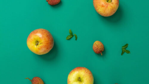 Apples, Strawberries, Mint Wallpapers Free Download