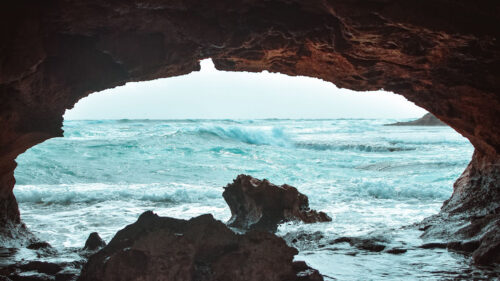 Cave, Rock, Waves, Wallpapers Free Download For Desktop