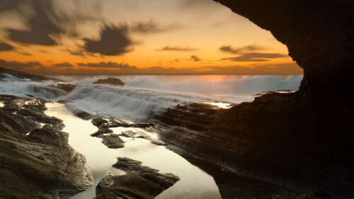 Cave, Shore, Waves, Wallpapers Free Download For Desktop