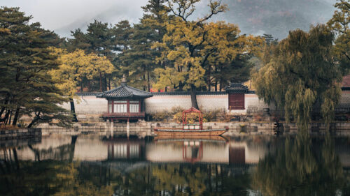 Gazebo, Lake, Mountain, HD Wallpapers Free Download