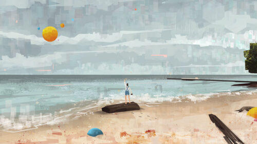 Girl, Coast, Canvas, HD Wallpapers Free Download