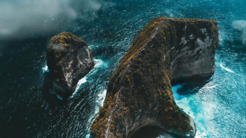 Island, Rock, Aerial, View, Wallpapers Free Download