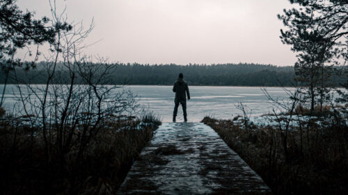 Man, Alone, Lake, Wallpapers Free Download