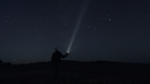 Man, Flashlight, Starry, Sky, Wallpapers Free Download