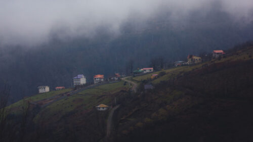 Mountain, Buildings, Fog, Wallpapers Download For Your Device