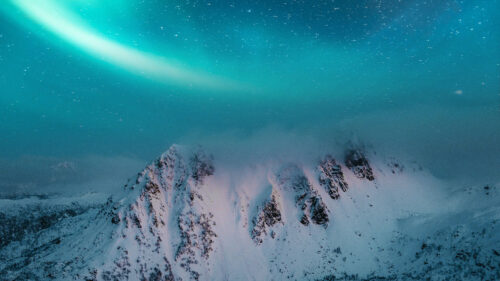 Mountain, Snow, Northern, Lights Wallpapers Download For Your Device
