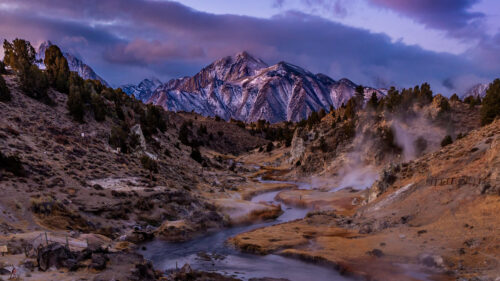 Mountain, Stream, Dusk Wallpapers Download For Your Device