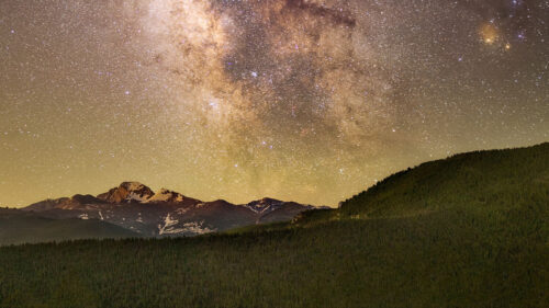 Mountains, Forest, Starry, Sky Wallpapers Download For Your Device
