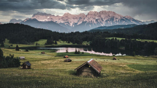 Mountains, Lake, Houses Wallpapers Download For Your Device