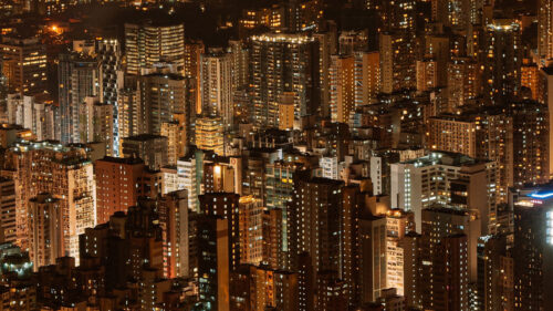 Night, City, Aerial, View, Buildings Wallpapers Free Download