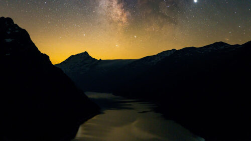 River, Mountains, Starry, Sky, HD Wallpapers Free Download