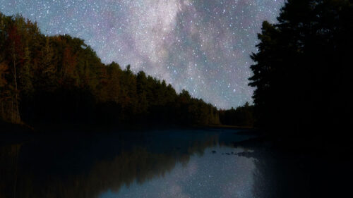 River, Trees, Starry, Sky HD Wallpapers Free Download