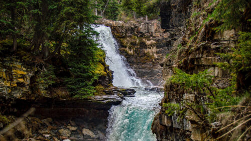 River, Waterfall, Rock HD Wallpapers Free Download