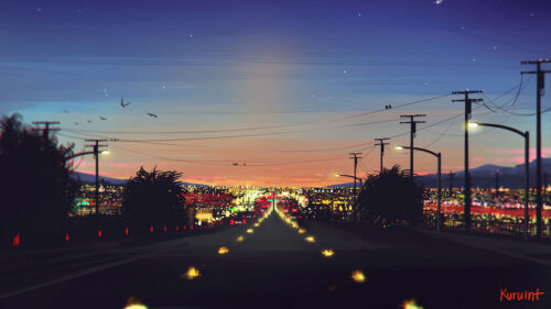 Road, City, Lights HD Wallpapers Free Download