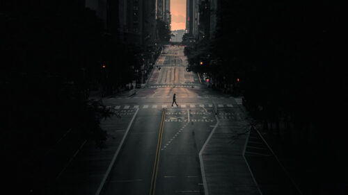 Road, City, Man HD Wallpapers Free Download