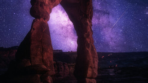 Rock, Arch, Starry, Sky, HD Wallpapers Free Download