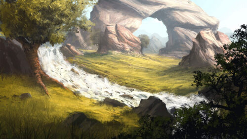 Rocks, River, Grass HD Wallpapers Free Download