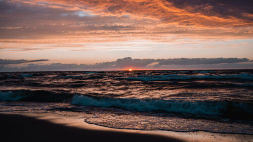 Sea, Sunset, Waves HD Wallpapers Free Download