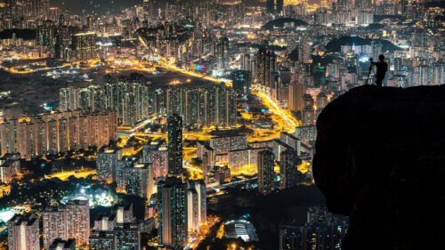 Silhouette, Night, City, Buildings HD Wallpapers Free Download