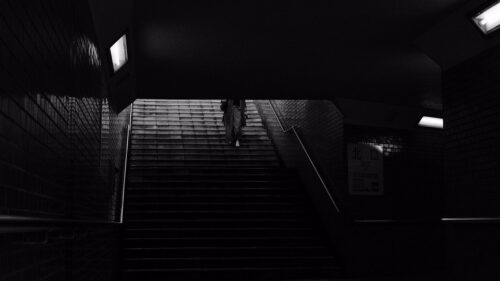Stairs, Man, Dark HD Wallpapers Free Download