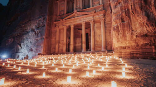 Temple, Rock, Candles Wallpapers Free Download