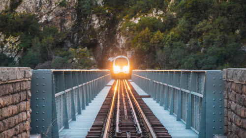 Train, Bridge, Rock Wallpapers Free Download