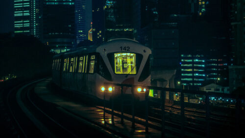 Train, City, Night Wallpapers Free Download