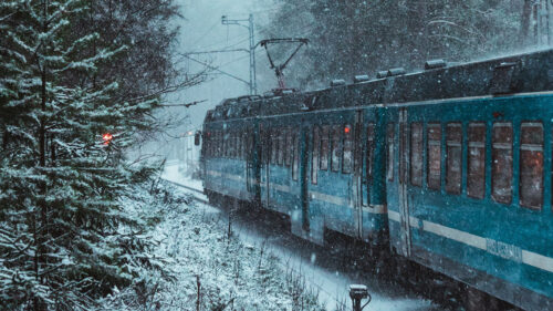 Train, Snow, Forest Wallpapers Free Download