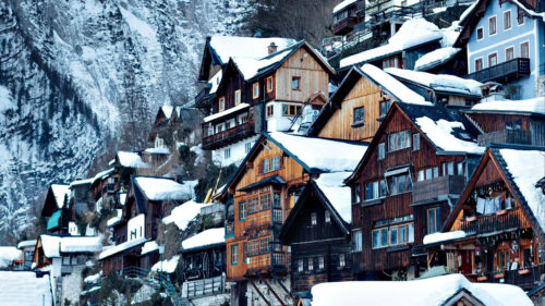 Village, Buildings, Snow Wallpapers Free Download