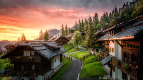 Village, Road, Buildings Wallpapers Free Download