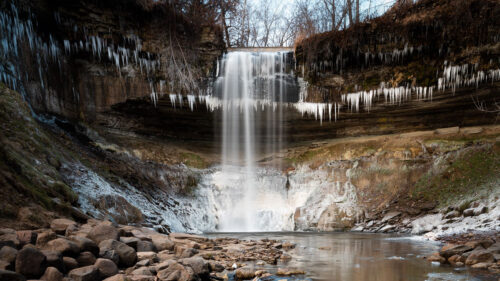 Waterfall, Cliff, Stones Wallpapers Download