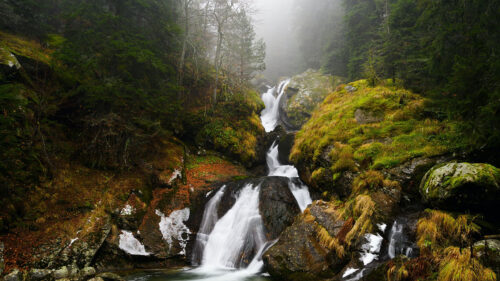 Waterfall, River, Fog Wallpapers Download