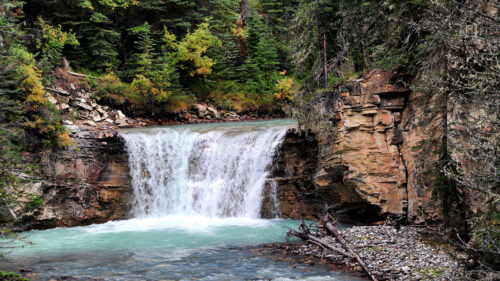 Waterfall, Stream, Bushes Wallpapers Download