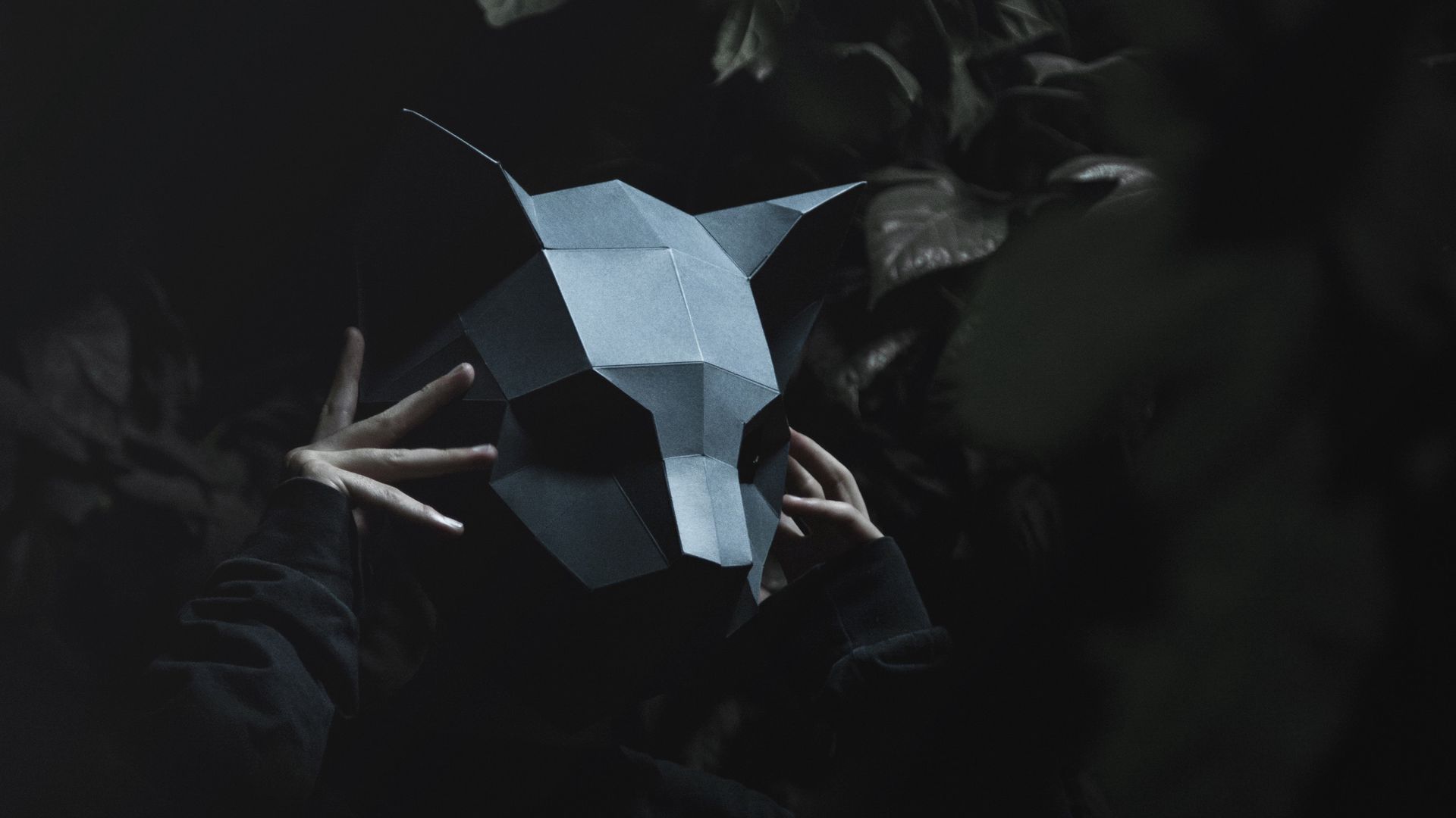 Маска темнота. Бумажный дом маска темный тема. Full Black Dark Mask 3d.