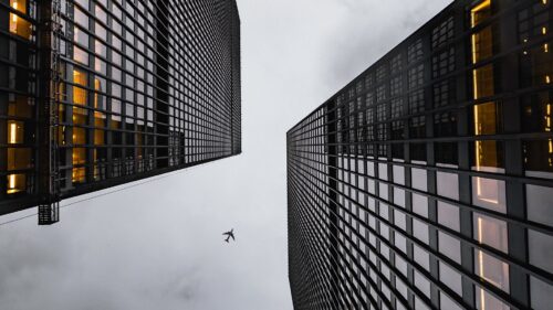Airplane Buildings Skyscrapers Wallpapers Free Download