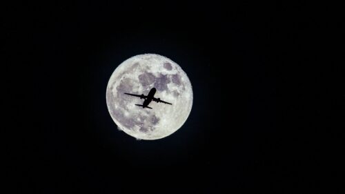 Airplane, Moon Flight Wallpapers Free Download
