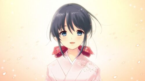 Anime, Girl, Brunette, Kimonos, Eyes, Waiting Wallpapers Free Download