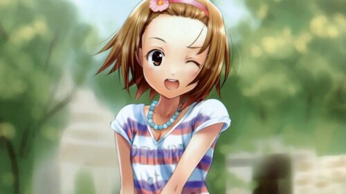 Anime, Girl, Shirt, Necklace, Smiling Wallpapers Free Download