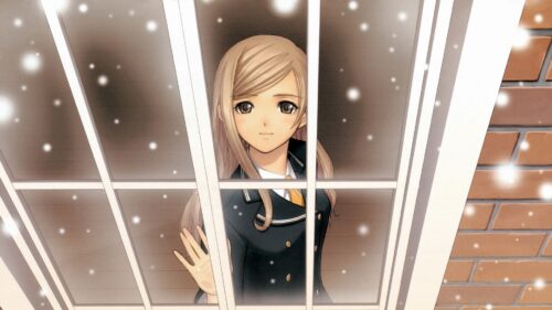 Anime, Girl, Window, Snow, Smile Wallpapers Free Download