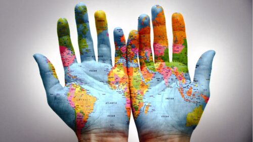 Arms, Hands, Map, Paint Wallpapers Free Download