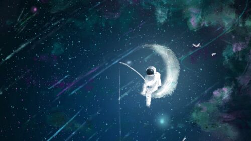 Astronaut, Moon, Fishing HD Wallpapers Free Download