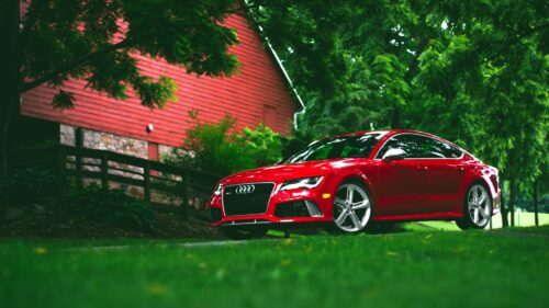 Audi, Rs7, Red, Grass, Side, View HD Wallpapers Free Download