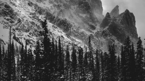 BW, Mountains, Rocks Free Wallpapers