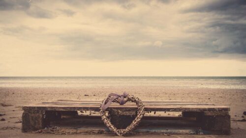 Beach, Heart, Sand, Bench, Wicker Desktop Wallpapers Free Download
