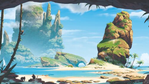 Beach, Sea, Monkeys Desktop Wallpapers Free Download