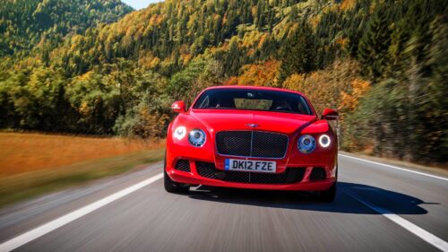 Bentley Continental Gt Red, Front, View, Movement Desktop Wallpapers Free Download