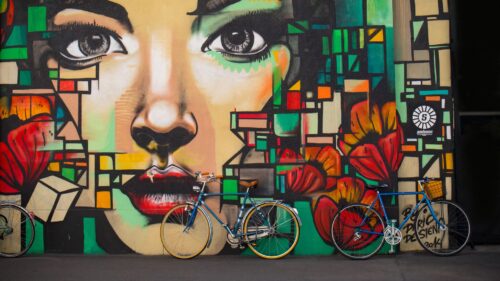 Bicycles, Graffiti, Face Desktop Wallpapers Free Download